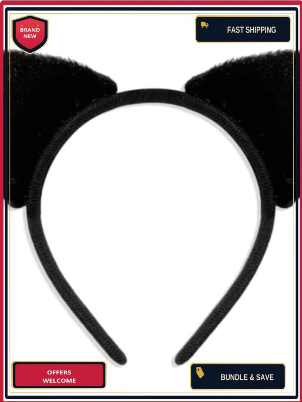 Plush Cat Ears Headband Halloween Costume Cosplay Accessory for Women